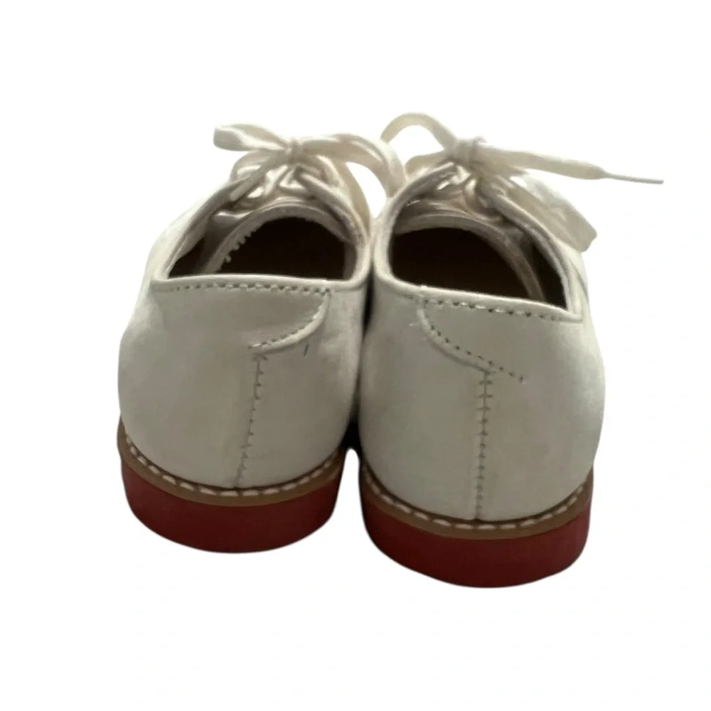 Footmates 12C Boys Cream Leather Saddle Oxford Lace-Up Dress Shoes